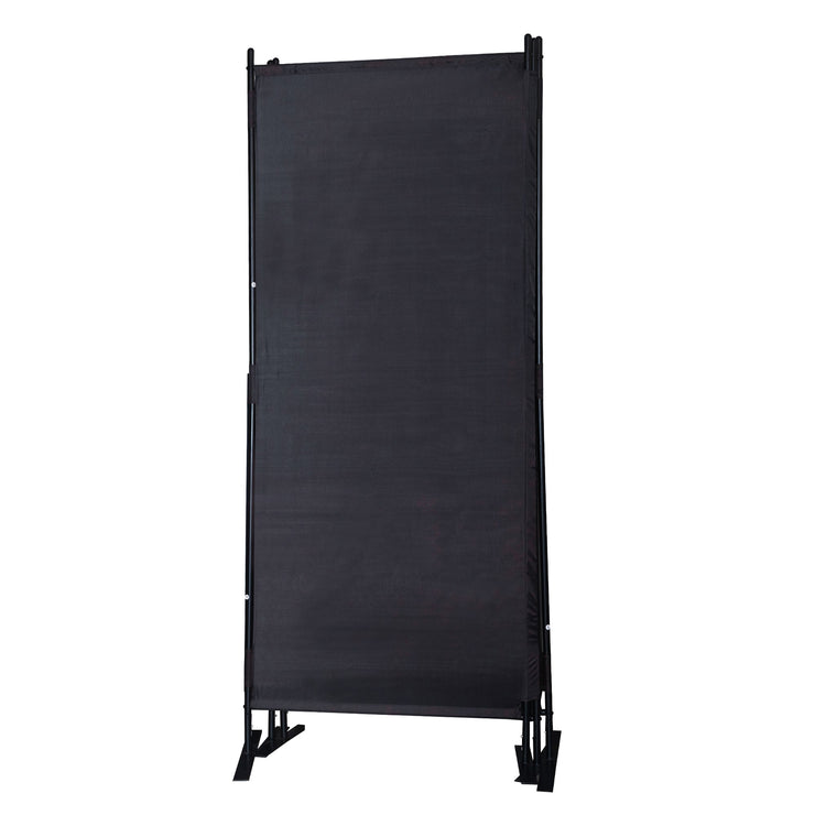 6 Ft Modern Room Divider, 3-Panel Folding Privacy Screen w Metal Standing, Portable Wall Partition, Black