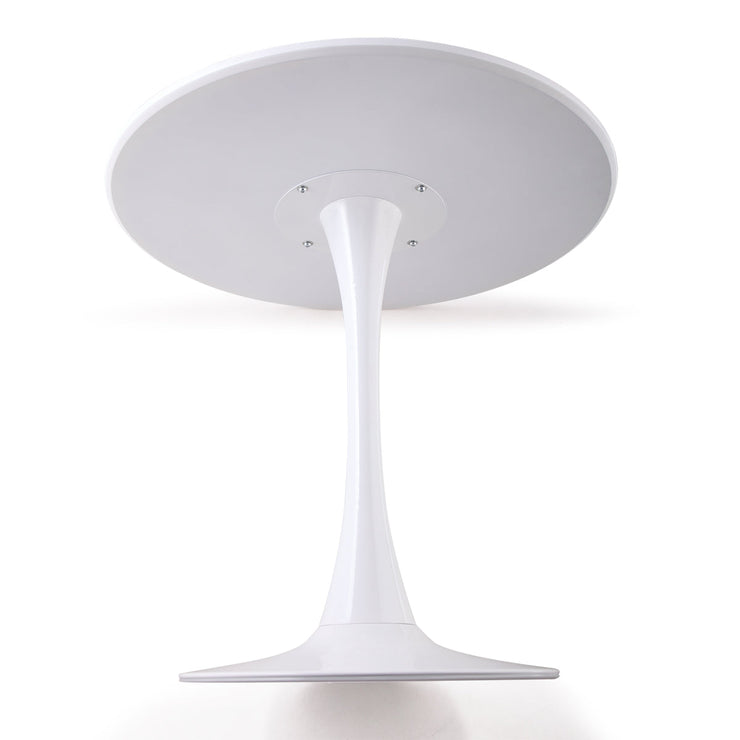 31.5H White Tulip Table Mid-Century Dining Table with Round MDF Table Top, Pedestal Dining Table, End Table Leisure Coffee Table