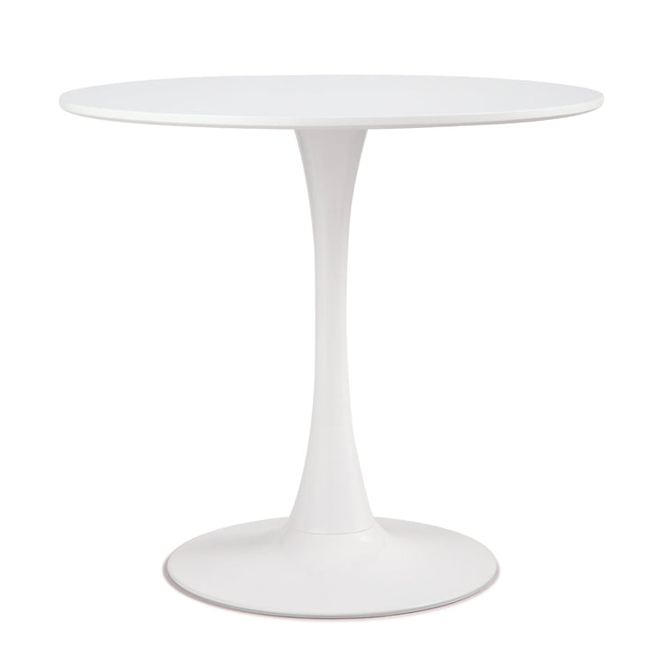 31.5H White Tulip Table Mid-Century Dining Table with Round MDF Table Top, Pedestal Dining Table, End Table Leisure Coffee Table