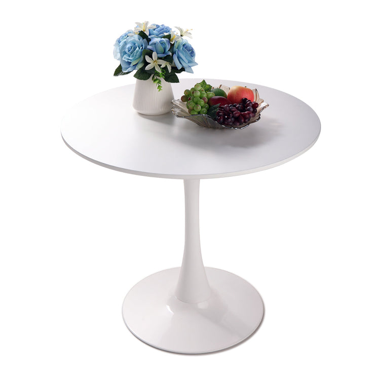 31.5H White Tulip Table Mid-Century Dining Table with Round MDF Table Top, Pedestal Dining Table, End Table Leisure Coffee Table