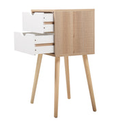 Set of 2 Wooden Modern Nightstand with 2 Drawers and 4 Solid Splayed Legs, Living Room Bedroom Furniture- White