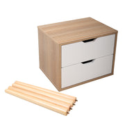 Set of 2 Wooden Modern Nightstand with 2 Drawers and 4 Solid Splayed Legs, Living Room Bedroom Furniture- White