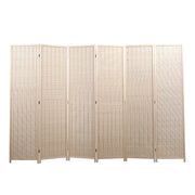 6 Panel Bamboo Room Divider, Private Folding Portable Partition Screen for Home Office - Natural