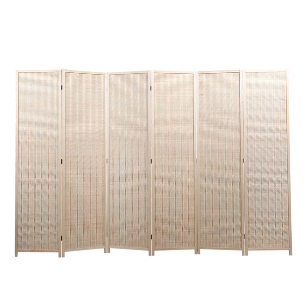 6 Panel Bamboo Room Divider, Private Folding Portable Partition Screen for Home Office - Natural